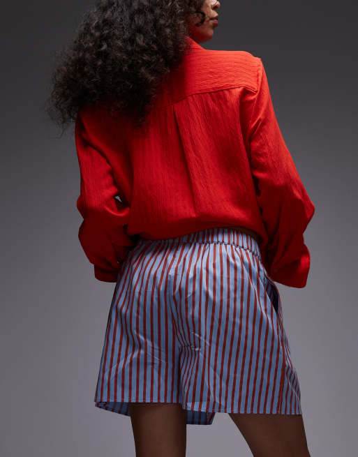 Topshop – Blå, randiga boxershorts, 4 av 5
