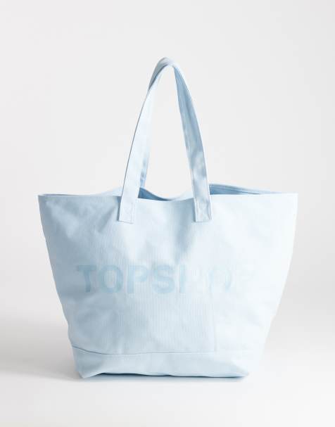 Topshop - Blå totebag i kanvas - view 1