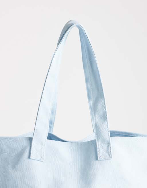 Topshop - Blå totebag i kanvas, 3 af 4