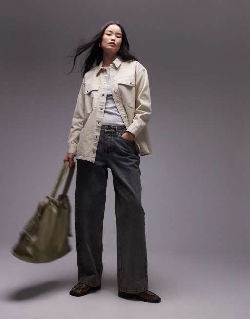 Topshop – Bladożółta bawełniana kurtka