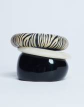 Topshop Blaire 3 pack bangles in black and white zebra