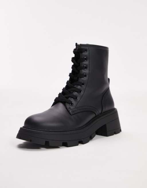 Topshop Blake lace up boot in black | ASOS