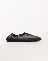 Topshop Blake mesh ballet flat shoe in black