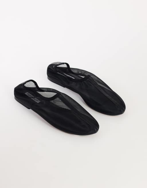 Topshop - Blake - Platte ballerina's van mesh in zwart, 4 van 4