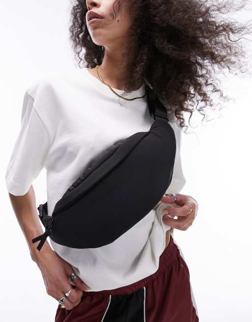 Topshop - Blake - Sac banane en nylon - Noir