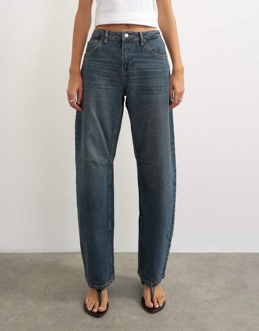 Topshop - Blåsorte jeans med mellemhøj talje og tøndeformede ben, 2 af 5