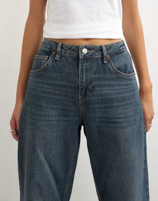 Topshop - Blåsorte jeans med mellemhøj talje og tøndeformede ben, 3 af 5