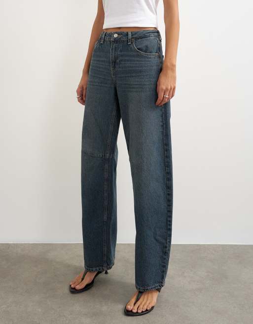 Topshop - Blåsorte jeans med mellemhøj talje og tøndeformede ben, 4 af 5