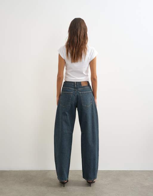 Topshop - Blåsorte jeans med mellemhøj talje og tøndeformede ben, 5 af 5