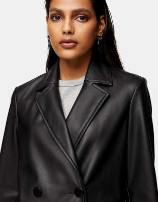 leather blazer topshop