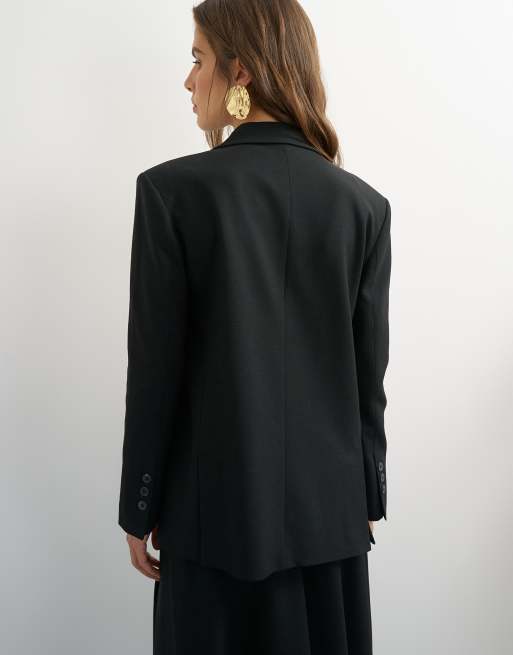 Topshop blazer boyfriend à simple boutonnage noir, 4 de 4