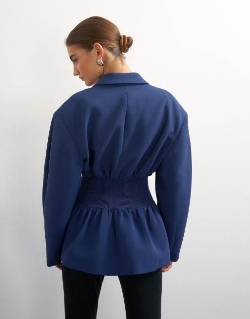 Topshop blazer cintré à la taille marine, 3 de 4