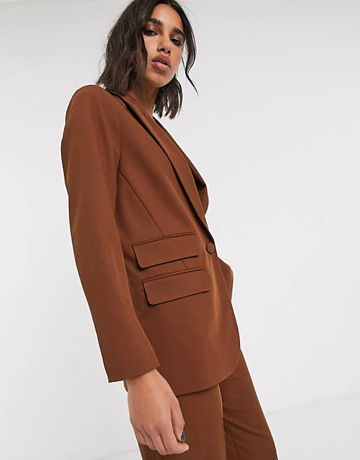Topshop blazer co-ord in chocolate