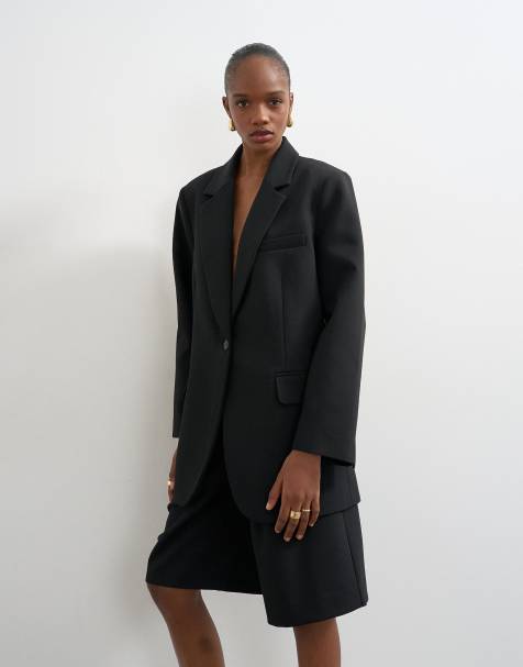 Topshop - Blazer décontracté d'ensemble à 2 boutons - Noir - view 1