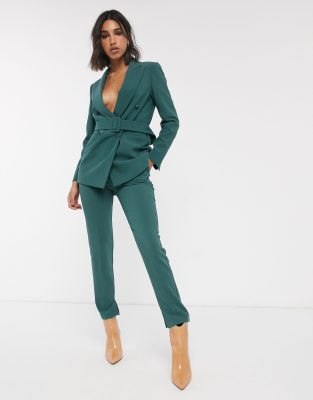 ensemble tailleur vert femme