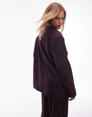 Topshop blazer in burgundy - part of a set