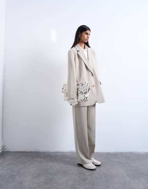 Topshop – Blazer in Steinbeige, Kombiteil - view 1