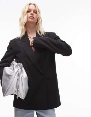 Topshop - Blazer oversize croisé - Noir