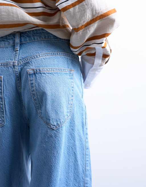 Topshop – Blekta jeans med medelhög midja, sidopanel och barrelben, 4 av 7