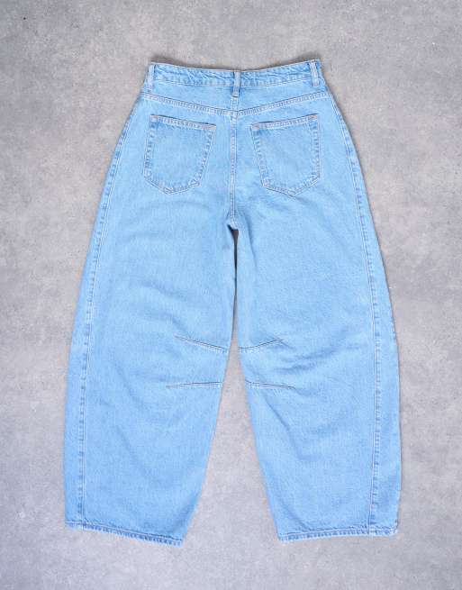 Topshop – Blekta jeans med medelhög midja, sidopanel och barrelben, 7 av 7