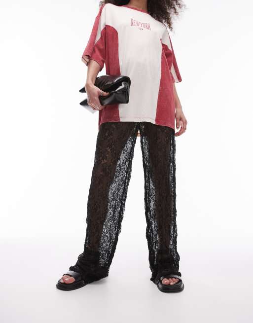 Topshop - Blondebukser med lige ben i sort
