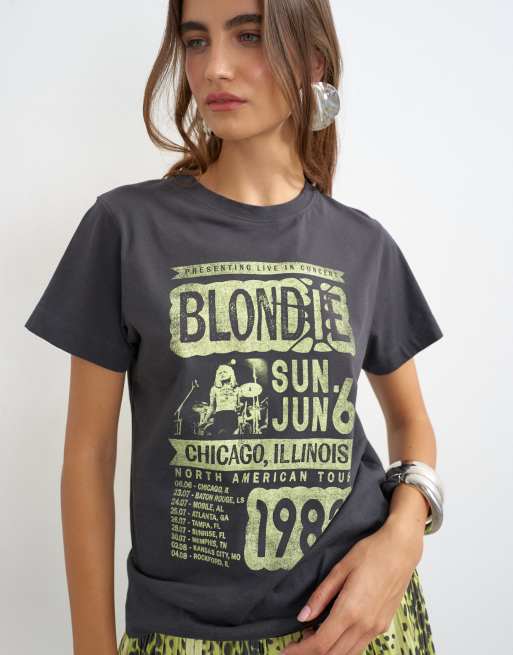 Topshop 'Blondie' Grafik-Basic-T-Shirt in Anthrazit, 3 von 4