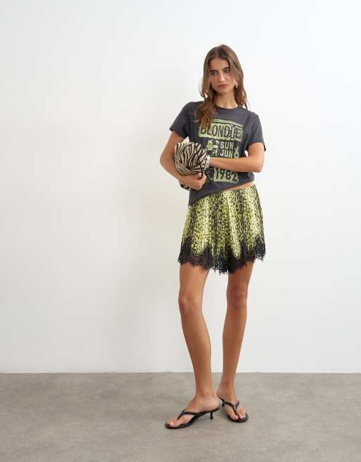 Topshop 'Blondie' grafisk klassisk t-shirt i kolgrå, 2 av 4