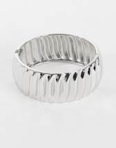 Topshop Blossom chunky bangle in silver