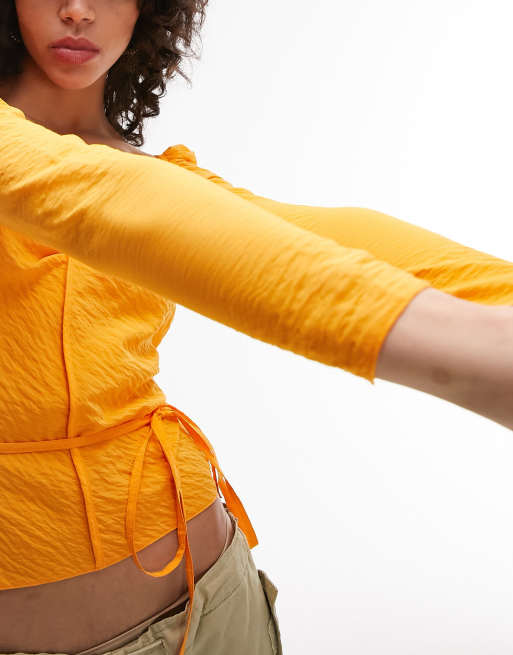 topshop orange blouse