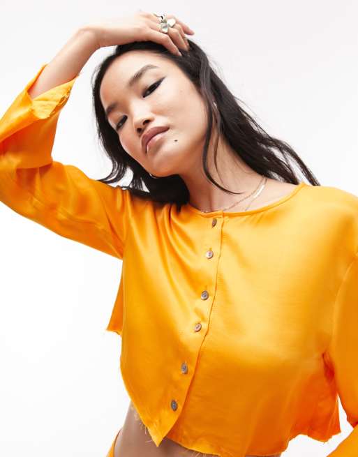 topshop orange blouse