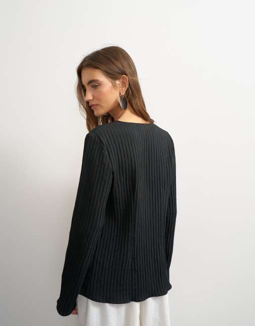 Topshop - Blusa negra con detalle de lazo, 4 de 4
