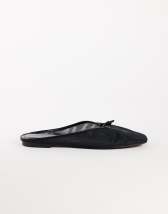 Topshop Blythe knotted flat mule in black mesh