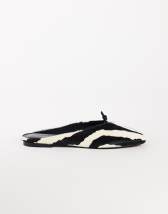 Topshop Blythe knotted flat mule in zebra print hair on real leather