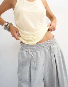Model wearing Board shorts in grey marl
