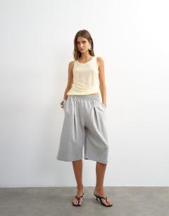 Model wearing Board shorts in grey marl