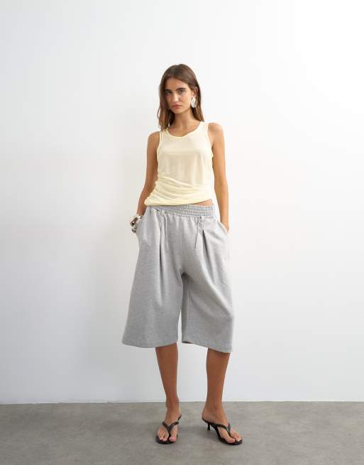 Topshop board shorts in grey marl, 3 of 5