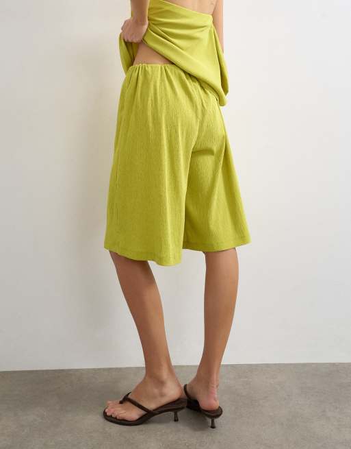 Topshop - Boardshorts verdes texturizados (parte de un conjunto), 5 de 5