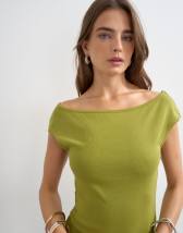Topshop boat neck vest in green