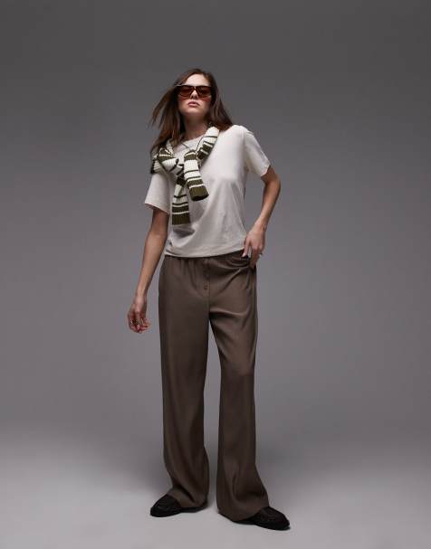 Topshop bobbi boxer sweatpants in chocolate - view 1