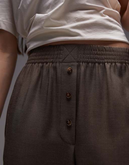 Topshop bobbi boxer sweatpants in chocolate, 2 of 5