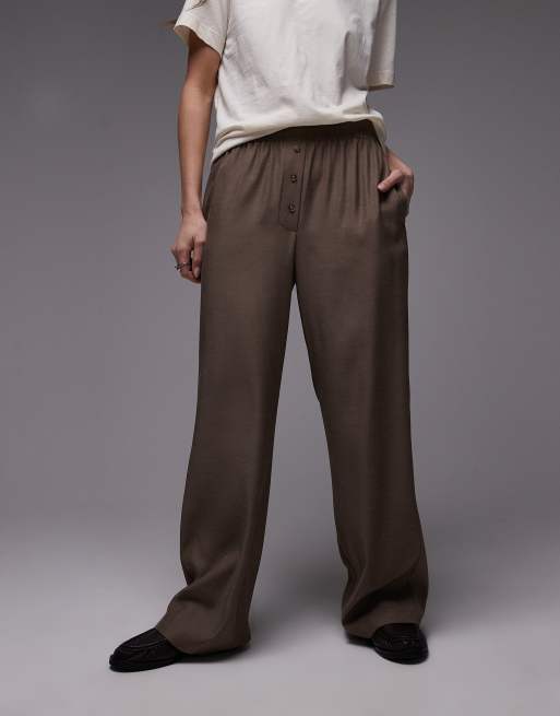 Topshop bobbi boxer sweatpants in chocolate, 3 of 5