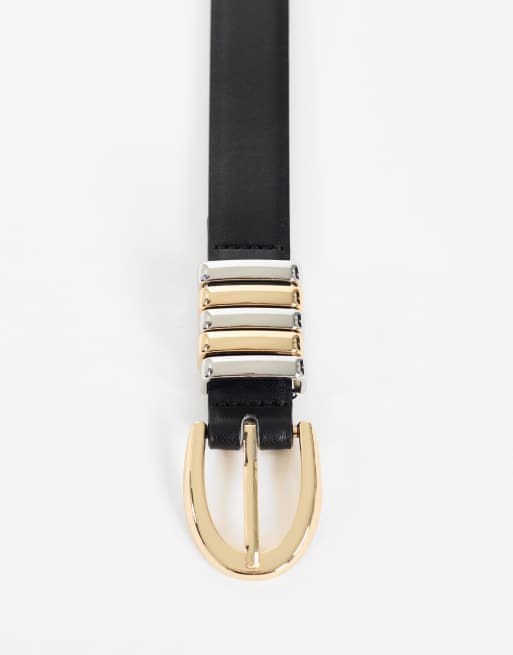 Topshop Bobbi faux leather multi keeper belt in black, 2 of 3