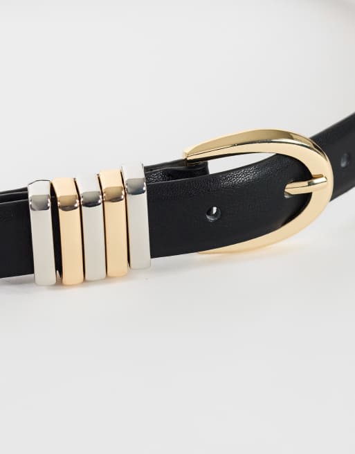Topshop Bobbi faux leather multi keeper belt in black, 3 of 3
