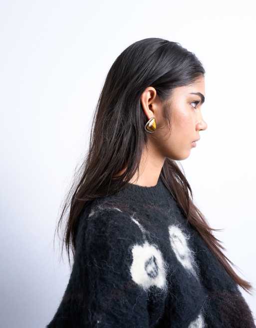 Topshop - Bobbi - Sølvfarvede trekantede ørestikkere med perler, 3 af 3