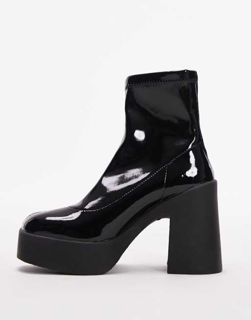 Topshop - Bobbie - Bottes souples à talon et semelle plateforme - Noir, 3 de 4