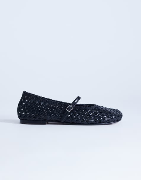 Topshop - Bobby - Sorte clogs i læderflet - view 1
