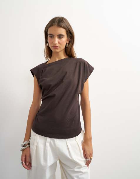 Topshop body con torsione color cioccolato - view 1