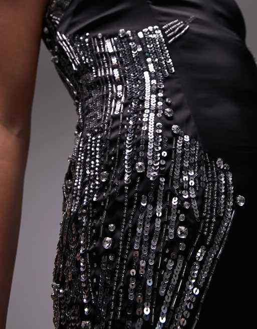 Black dress with silver sequins new arrivals