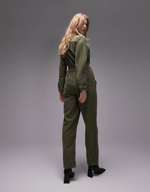 Topshop khaki store boiler suit