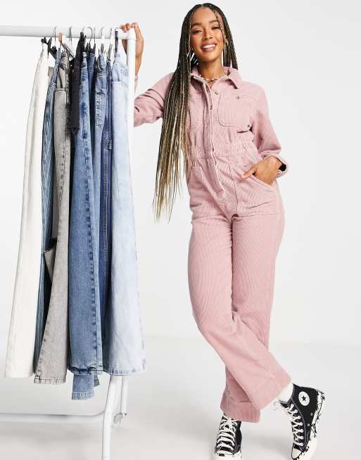 Pink corduroy store boiler suit